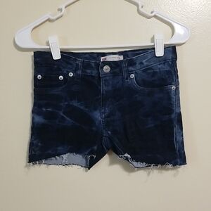 Levi's 710 Super Skinny Tie Dye Denim Frayed Edge Shorts Cotton Jean Shorts 12R